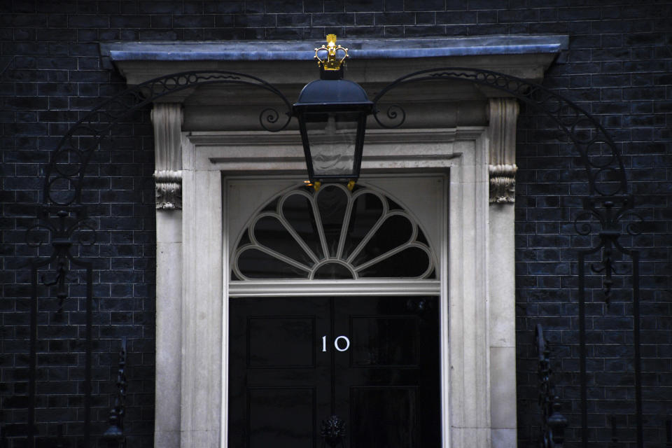 General view of 10 Downing Street, London on August 28, 2019. The Government is to ask the Queen to suspend Parliament until mid-September, to force through a no-deal Brexit. (Photo by Alberto Pezzali/NurPhoto via Getty Images)