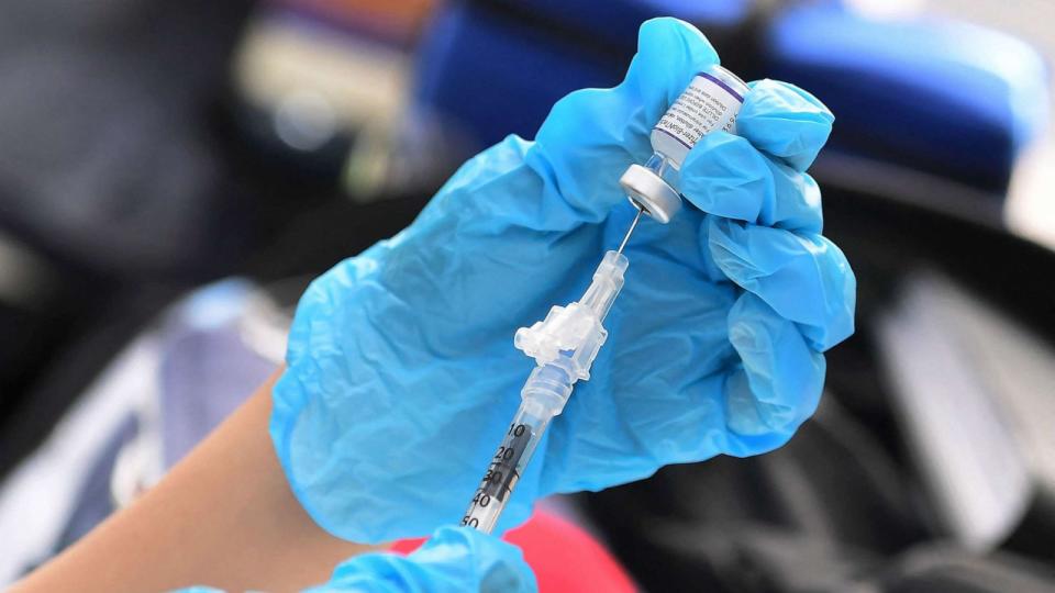 PHOTO: The Pfizer Covid-19 vaccine is prepared for administration at a vaccination clinic for homeless people, hosted by the Los Angeles County Department of Public Health and United Way, Sept, 22, 2021, in Los Angeles. (Frederic J. Brown/AFP via Getty Images, FILE)