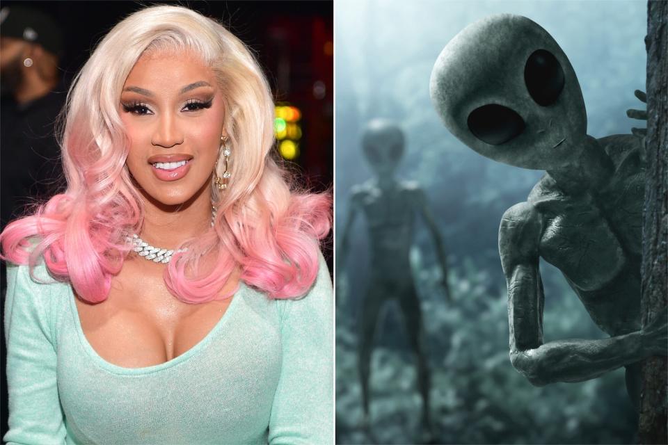 Cardi B, Illustration of alien creatures in the forest