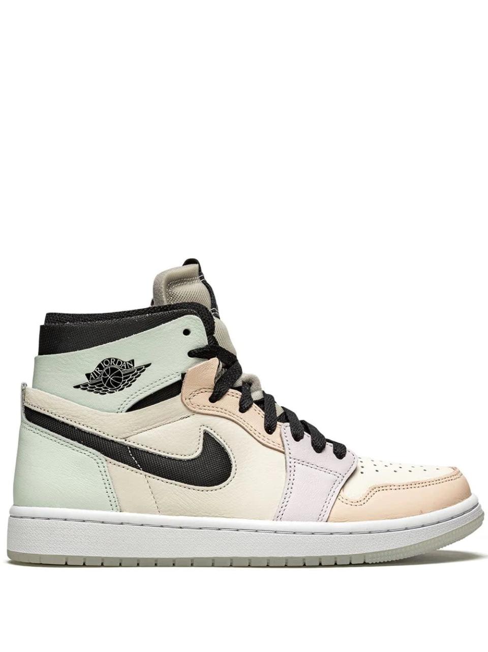 <p>Allow the soft, fresh tones of these <span>Jordan Air Jordan 1 Zoom Air CMFT Sneakers</span> ($263) to act as neutrals against a tailored suit or coordinate set. </p>