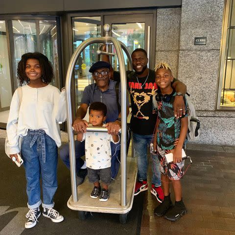 <p>Kevin Hart Instagram</p> Heaven Hart, Kenzo Hart, Henry Witherspoon, Kevin Hart, and Hendrix Hart.