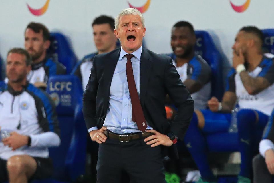 Mark Hughes directs from the touchline: AFP/Getty Images