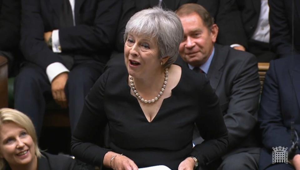 Former Prime Minister Theresa May reading a tribute out in the House of Commons, London following the death of Queen Elizabeth II on Thursday. Picture date: Friday September 9, 2022.