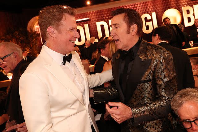 <p>Christopher Polk/Golden Globes 2024/Golden Globes 2024 via Getty </p> Will Ferrell and Nicolas Cage