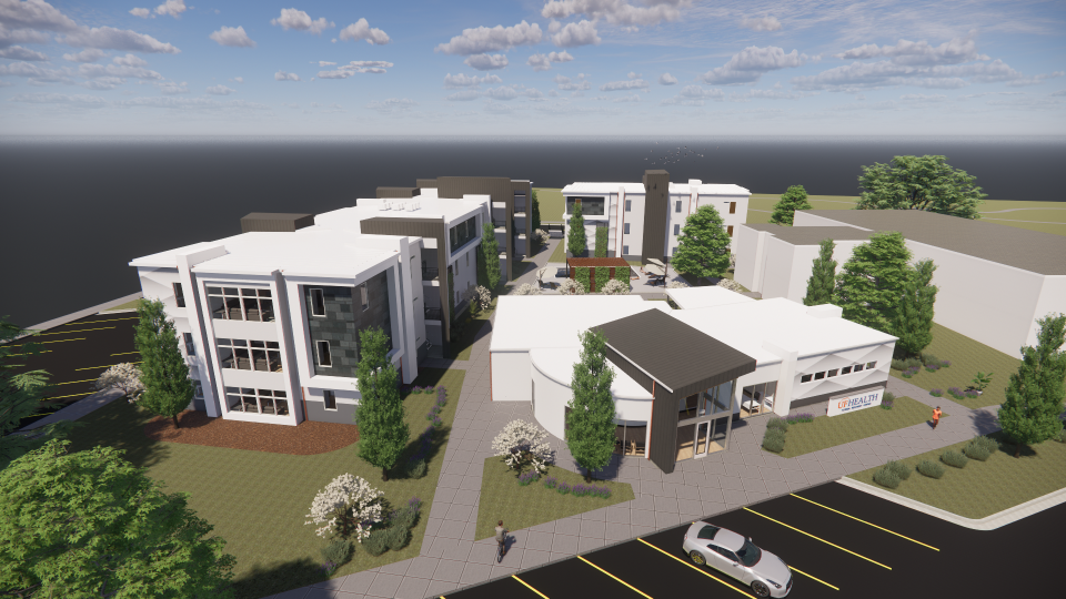An artist rendering of UF Health's new Florida Recovery Center campus planned for northwest Gainesville.