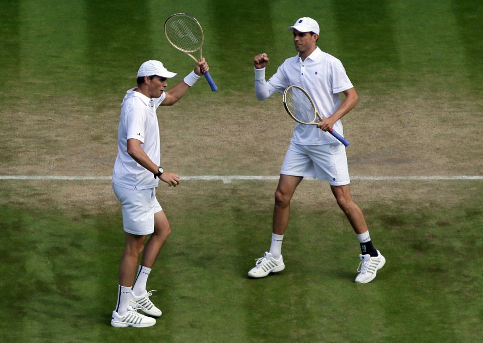 <p>Mike Bryan (R) and Bob Bryan (L) are looking to win their second consecutive Olympic gold medals in doubles after reaching the top of the podium in London four years ago. The brothers have played together for 13 years and have won 16 Grand Slam titles together. (AP) </p>