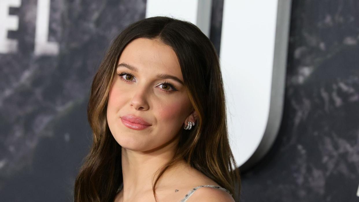 new york, new york march 01 millie bobby brown attends the netflixs damsel new york premiere at paris theater on march 01, 2024 in new york city photo by arturo holmeswireimage