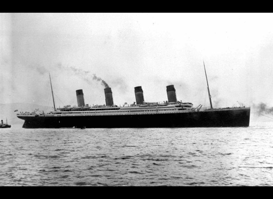 The Titanic leaves on her maiden voyage in this 1912 file photo.