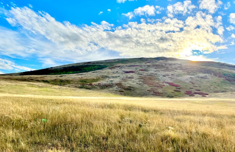 The sun shines over a hill at the Zumwalt Prairie Preserve on Sept.19.
