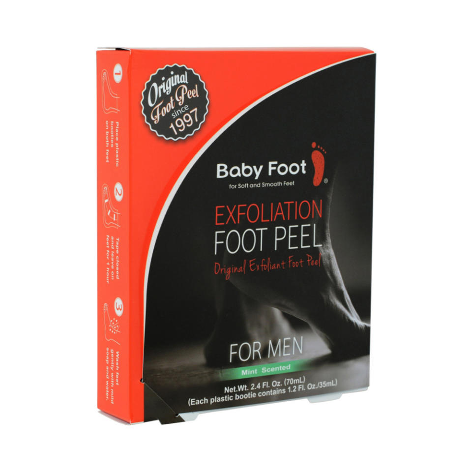 The men's version of Baby Foot has an energizing mint scent and fits up to a men's size 14 shoe. (Photo: Ulta)
