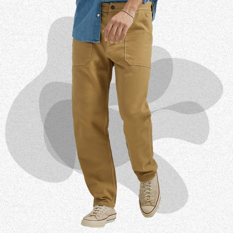<p>Courtesy of Lee</p><p>Legendary denim brand Lee’s take on men’s khakis is built for a different kind of work, so set your email to “out of office.” The pants are made from durable, rugged canvas and feature workwear details like tool pockets, a characteristic that’s become popular with the workwear resurgence. The patch pockets on the front add a military-inspired edge to the chinos but are plenty useful for everyday carry items. Complete the workwear look with a pair of <a href="https://www.mensjournal.com/style/best-work-boots" rel="nofollow noopener" target="_blank" data-ylk="slk:rugged boots;elm:context_link;itc:0;sec:content-canvas" class="link ">rugged boots</a>. </p><p>[$40 (was $98); <a href="https://go.skimresources.com?id=106246X1712071&xs=1&xcust=mj-bestkhakipantsmen-jzavaleta-0923-update&url=https%3A%2F%2Fwww.lee.com%2Fshop%2Fmens-canvas-workwear-pant-clay-30-32-112333784%253A30%253A32.html" rel="noopener" target="_blank" data-ylk="slk:lee.com;elm:context_link;itc:0;sec:content-canvas" class="link ">lee.com</a>]</p>