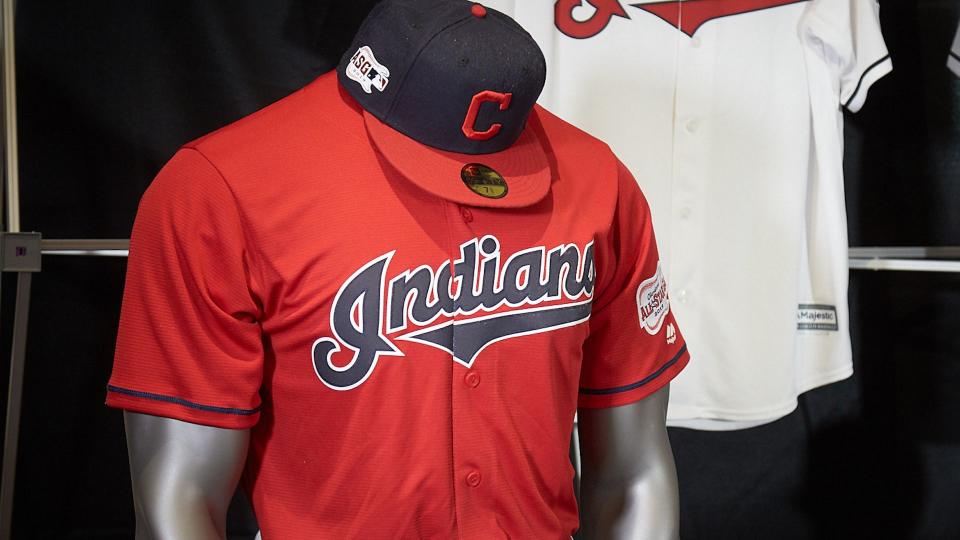 The Cleveland Indians unveiled new uniforms without the Chief Wahoo logo on Monday. Next season marks the first time in more than 70 years the mascot won't be on the team's uniforms. (AP)