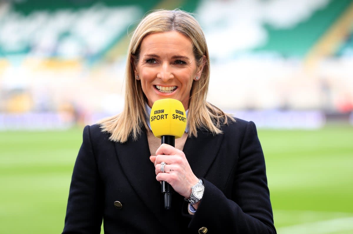 BBC Sport presenter Gabby Logan ahead of the TikTok Women’s Six Nations match at the cinch Stadium. (PA)