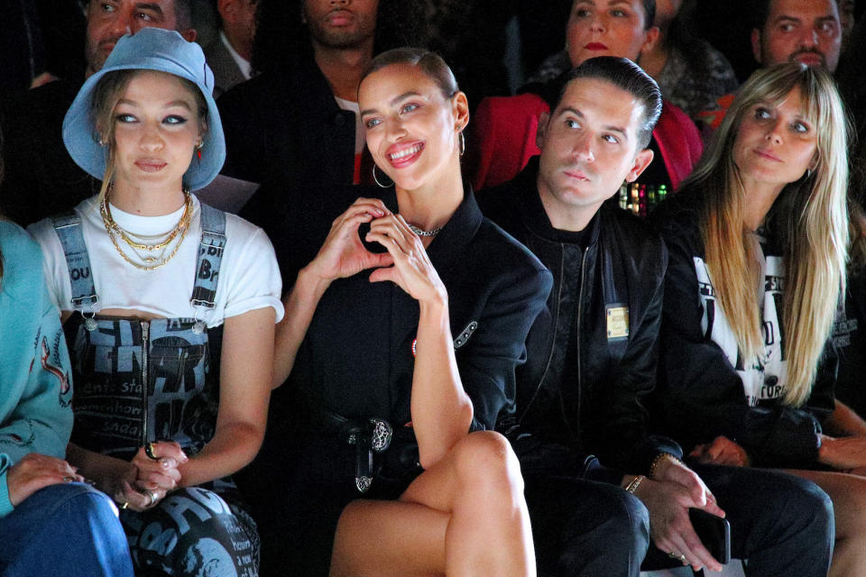 Gigi Hadid, Irina Shayk and Heidi Klum at the Jeremy Scott September 2019 show during NYFW