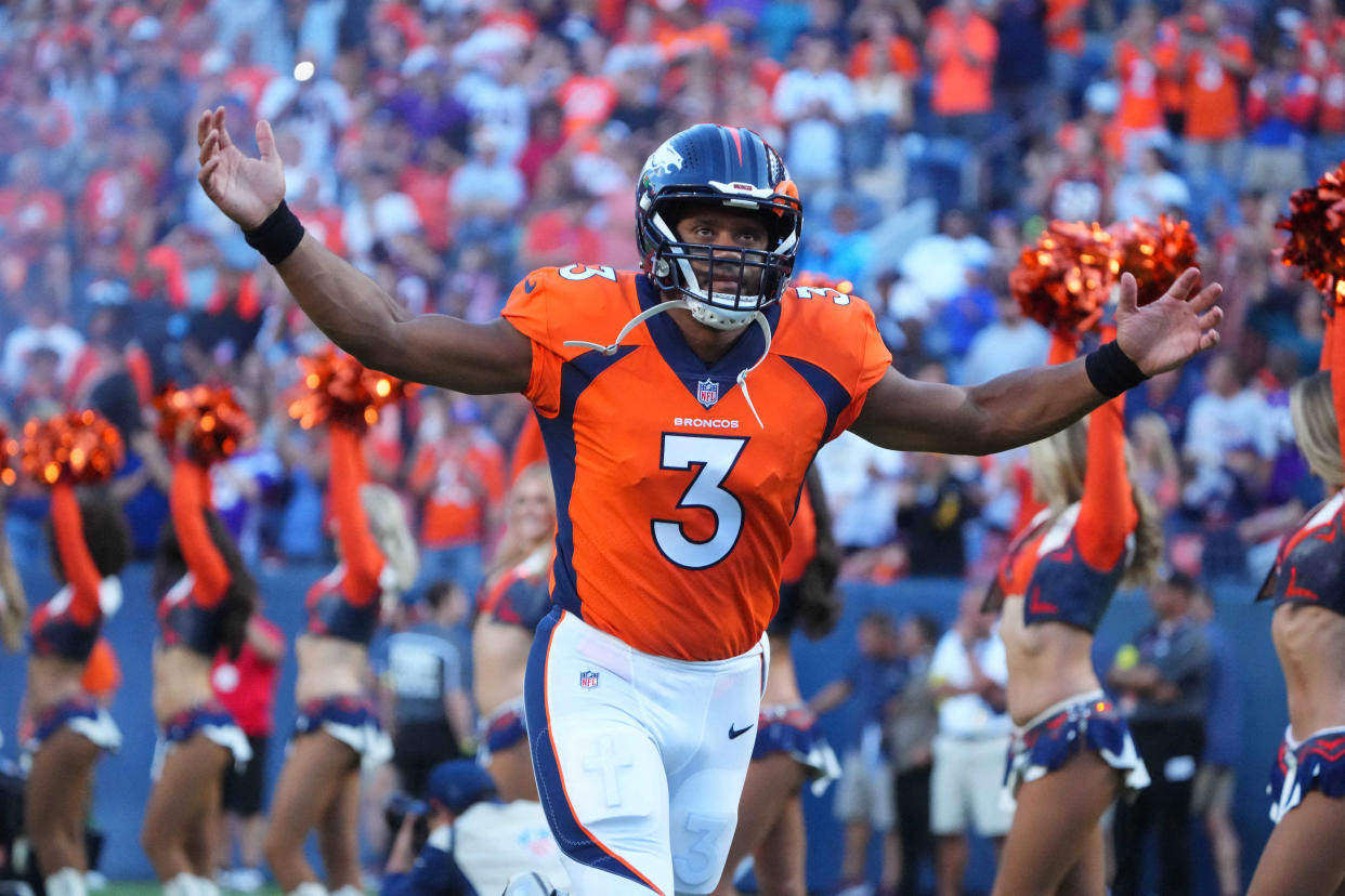 Denver Broncos quarterback Russell Wilson played in Seattle for 10 seasons. (Ron Chenoy/USA TODAY Sports)