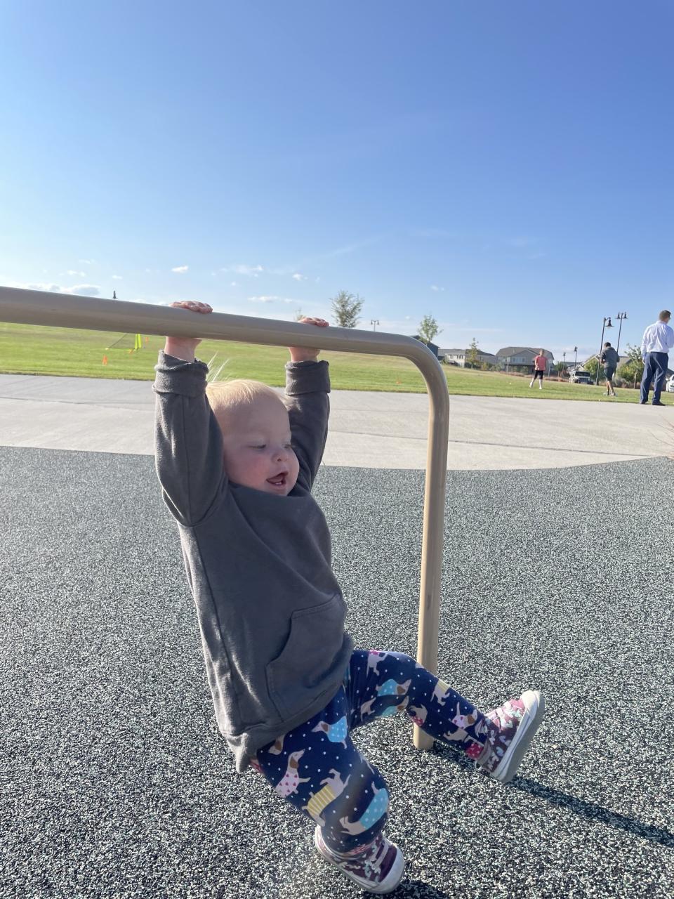 The author's kids playing outside