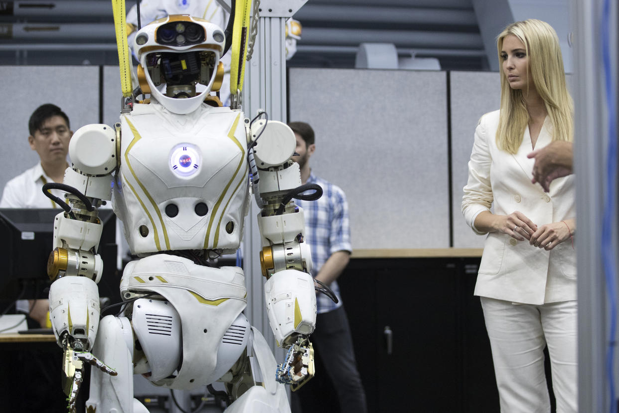 Ivanka Trump toured NASA’s Johnson Space Center with Sen. Ted Cruz. (Photo: Brett Coomer/Houston Chronicle via AP)