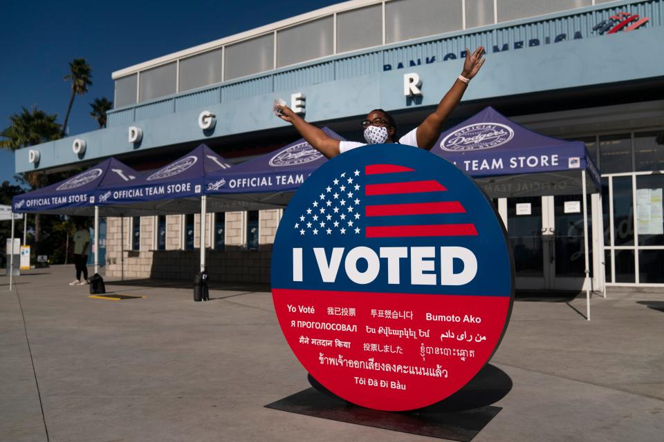 Sports and politics intersect with early voting at Dodger Stadium