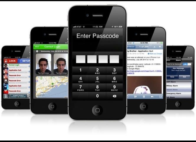 In 2010, Apple approved the <a href="http://www.huffingtonpost.com/2011/06/15/apple-bans-big-brother-camera-security-iphone-passcodes_n_877481.html" target="_hplink">Big Brother Camera Security app</a>, which lets users remotely photograph someone who is improperly trying to access their stolen or lost iPhone. In June 2010, however, the app was removed from the App Store following accusations that the developer was "surreptitiously harvesting user passwords."    