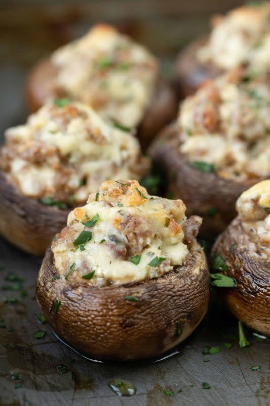 <p>Gift Of Hospitality</p><p>You just need three ingredients for this easy appetizer.</p><p><strong>Get the recipe: <a href="https://www.giftofhospitality.com/boursin-and-sausage-stuffed-mushrooms/" rel="nofollow noopener" target="_blank" data-ylk="slk:Boursin and Sausage Stuffed Mushrooms;elm:context_link;itc:0;sec:content-canvas" class="link ">Boursin and Sausage Stuffed Mushrooms</a></strong></p><p><strong>Related: <a href="https://parade.com/1106231/christinehadden/easy-stuffed-mushroom-recipes/" rel="nofollow noopener" target="_blank" data-ylk="slk:35 Easy Stuffed Mushroom Recipes For Your Next Party;elm:context_link;itc:0;sec:content-canvas" class="link ">35 Easy Stuffed Mushroom Recipes For Your Next Party</a></strong></p>