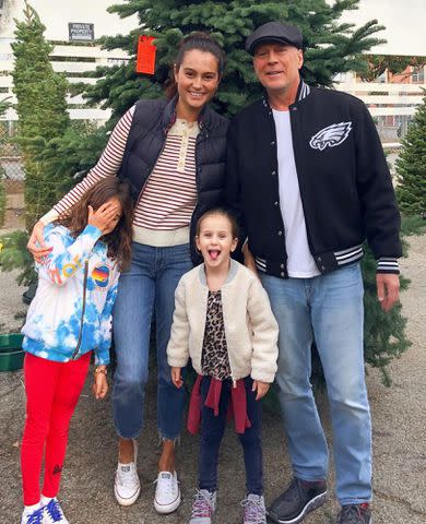 Emma Heming Willis Instagram Bruce Willis with wife Emma Heming Willis and their daughters.