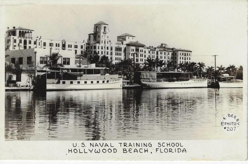 Undated photo of the U.S. Naval Training School at the Hollywood Beach Resort during World War II.