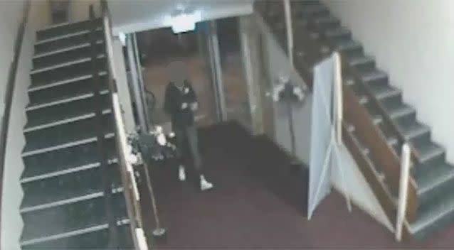 CCTV footage shows one person entering the club's foyer. Source: Facebook/Gallipoli Legion Club