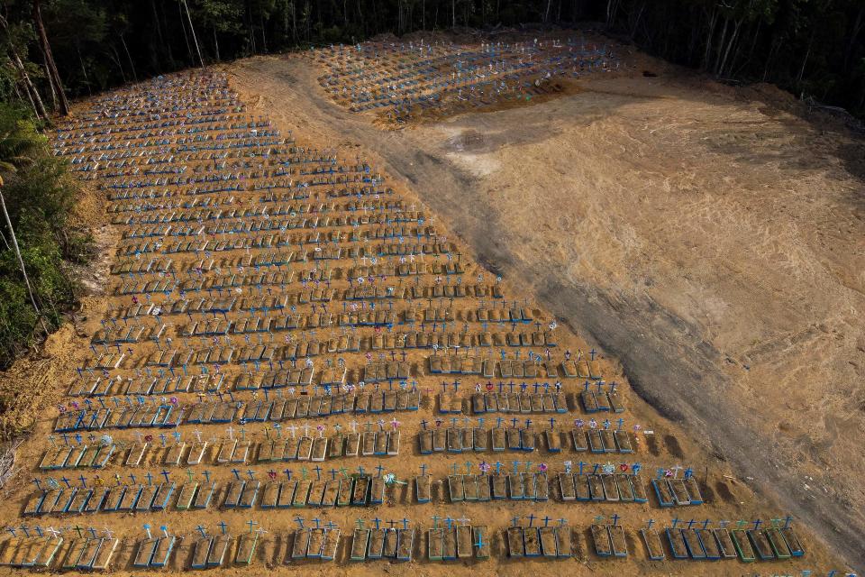 Pictured are the the mass graves.