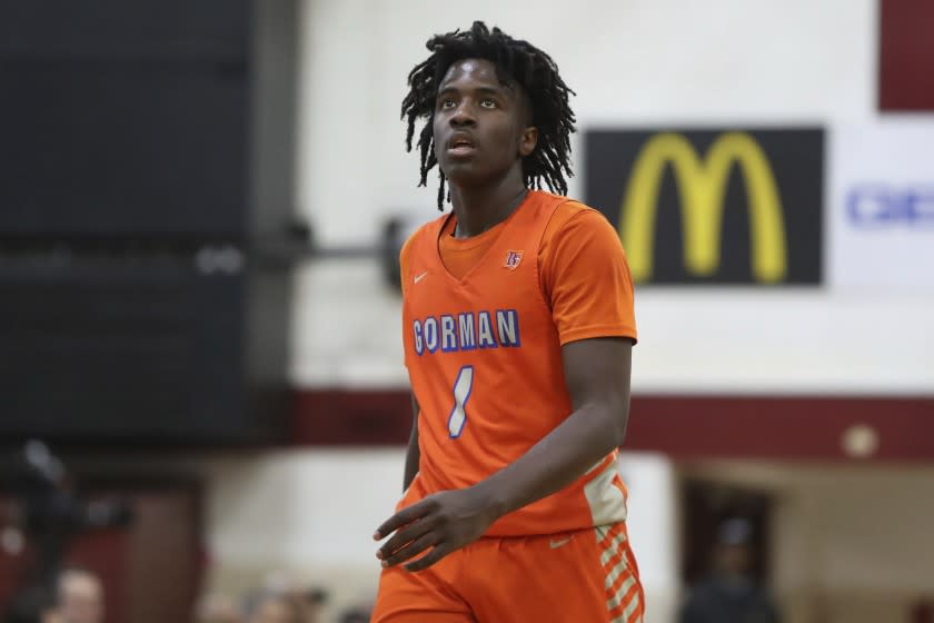 Bishop Gorman's Will McClendon #1 in action against La Lumiere in a Boys Quarterfinal game.