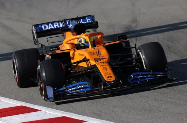 McLaren’s Lando Norris during pre-season testing at the Circuit de Barcelona