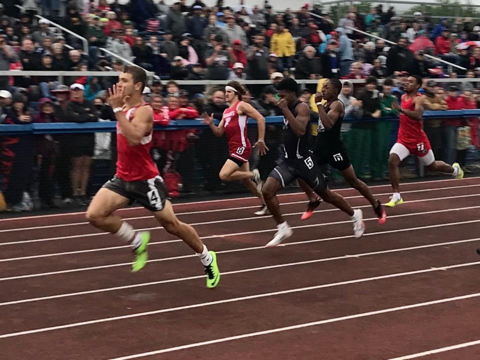 Elgin's Cy Starcher, shown winning last year's Division III regional at Chillicothe Southeastern, will compete in the boys 100- and 200-meter dashes at the state track and field championships this weekend at Ohio State's Jesse Owens Stadium in Columbus.