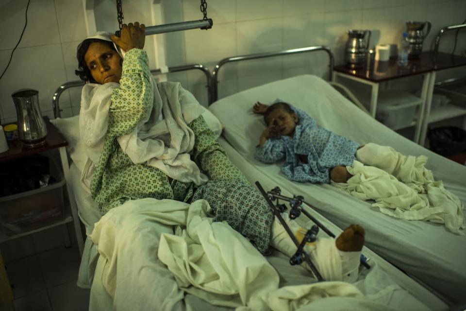 <div class="inline-image__caption"><p>L to R: Qarara and her son Hedayat 94) recover in the female and children's ward at Emergency Hospital for the war wounded in Lashkar Gah, Helmand Province. They were admitted on November 24, 2018, after Taliban fighters had used their house to fire on a passing American and Afghan Army convoy in Loy Manda, Nad-i Ali District, Helmand Province and the Americans called in an airstrike. Two family members were killed, the husband and father, Obaidullah, and his son Esmatullah, while 13 in total were injured. The soldiers provided first aid for the wounded before they were brought by Loy Manda locals to Emergency in Lashkar Gah.\n\nIn a statement by a spokesperson for the International Resolute Support military mission provided to me after alerting them to the incident, said:\n\n\"We are still looking into the details. We know U.S. forces, accompanying their Afghan security partners, called in self-defense air support against a building from which the Taliban were shooting. Too often the Taliban use civilians as hostages and human shields. It is often difficult to discern the presence of non-combatants inside structures when the Taliban are shooting from those locations. Enough violence, the Taliban should seriously engage in talks for a political solution instead of engaging in more pointless fighting. We have the duty to be precise. We own every munition we fire--the bullets from our rifles as well as the rockets on each strike. We are the most precise force in the history of warfare, ever, but this is not enough for us--we seek to improve and match higher standards every day.</p></div> <div class="inline-image__credit">Andrew Quilty</div>