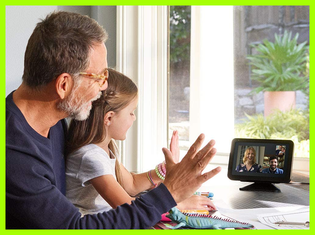 people using an echo show 8 to video chat