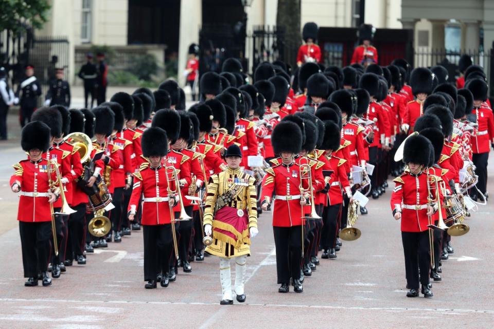 Members of the Welsh Guards march during the Trooping the Colour parade in June 2019 (Getty Images)