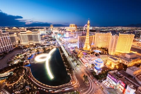 Las Vegas is the US city most dependent on tourism - Credit: Getty
