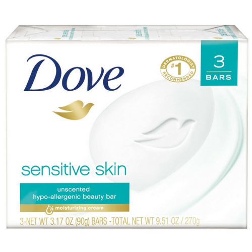 packaged bar of Dove unscented soap