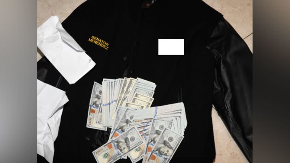 Cash was found inside this jacket with Menendez's name. - US District Court Southern District of New York
