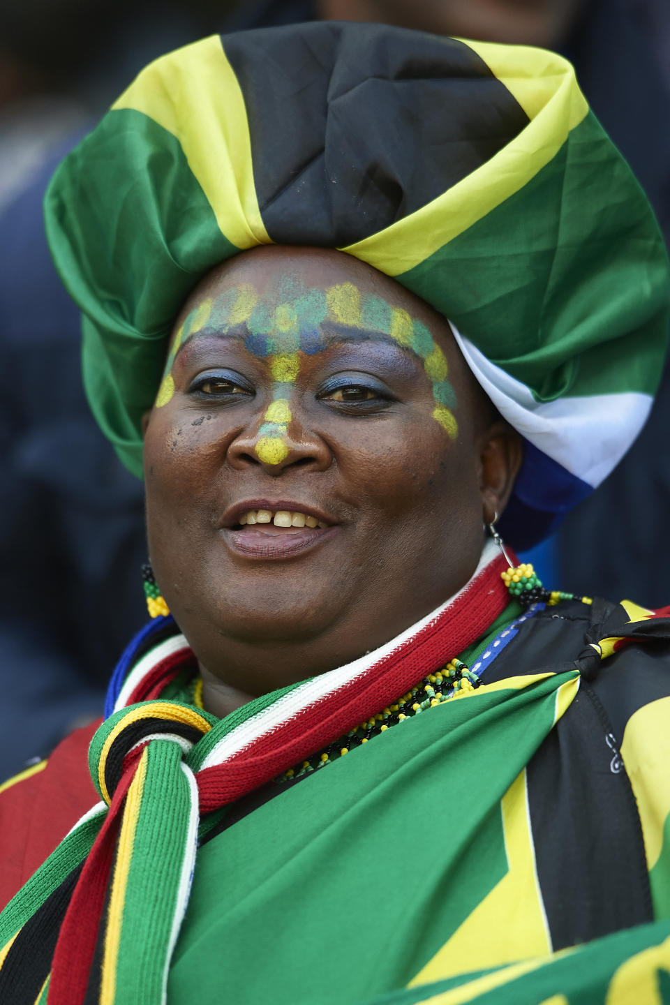 Fans of South Africa prior to the 2019 FIFA Women's World Cup France group B match between Spain and South Africa at Stade Oceane on June 08, 2019 in Le Havre, France. (Photo by Quality Sport Images/Getty Images)