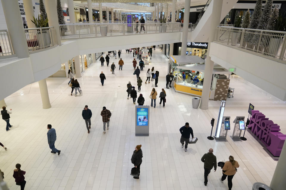 People shop at Mall of America for Black Friday deals, Friday, Nov. 24, 2023, in Bloomington, Minn. (AP Photo/Abbie Parr)