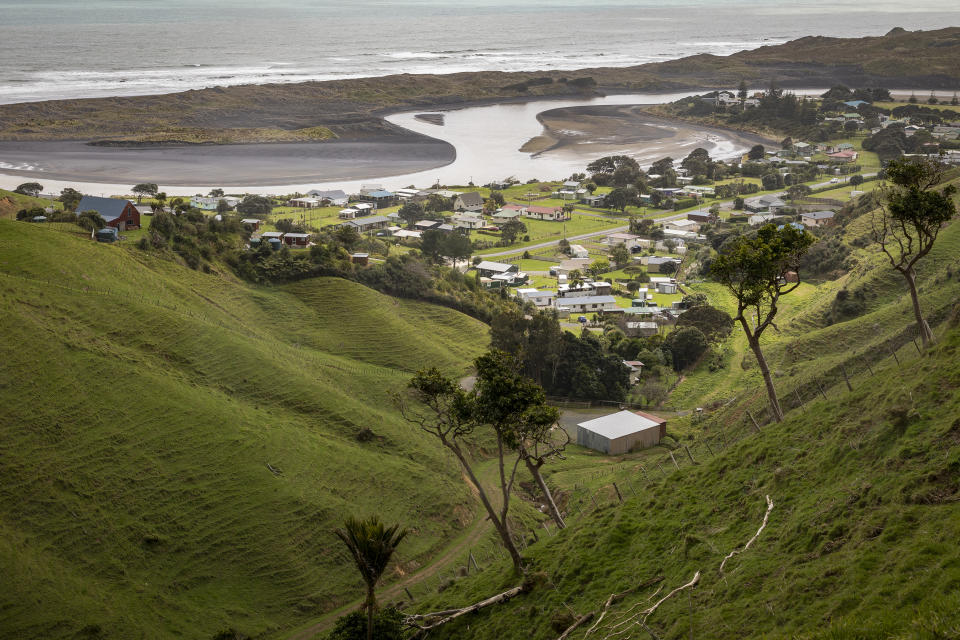A general view of Marokopa Township in the North Island of New Zealand, where Tom Phillips and his three children lived before their disappearance, Oct. 4, 2021. New Zealand authorities offer reward money and immunity from prosecution, Tuesday, June 11, 2024, in fresh efforts to solve the case of a father and three children missing since 2021. (Andrew Warner/The Daily Post Photograph via A)