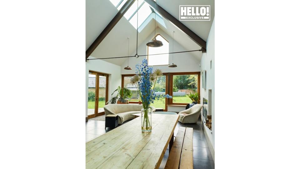 Blur star Alex James's airy and bright kitchen at farmhouse in Kingham, Oxfordshire 