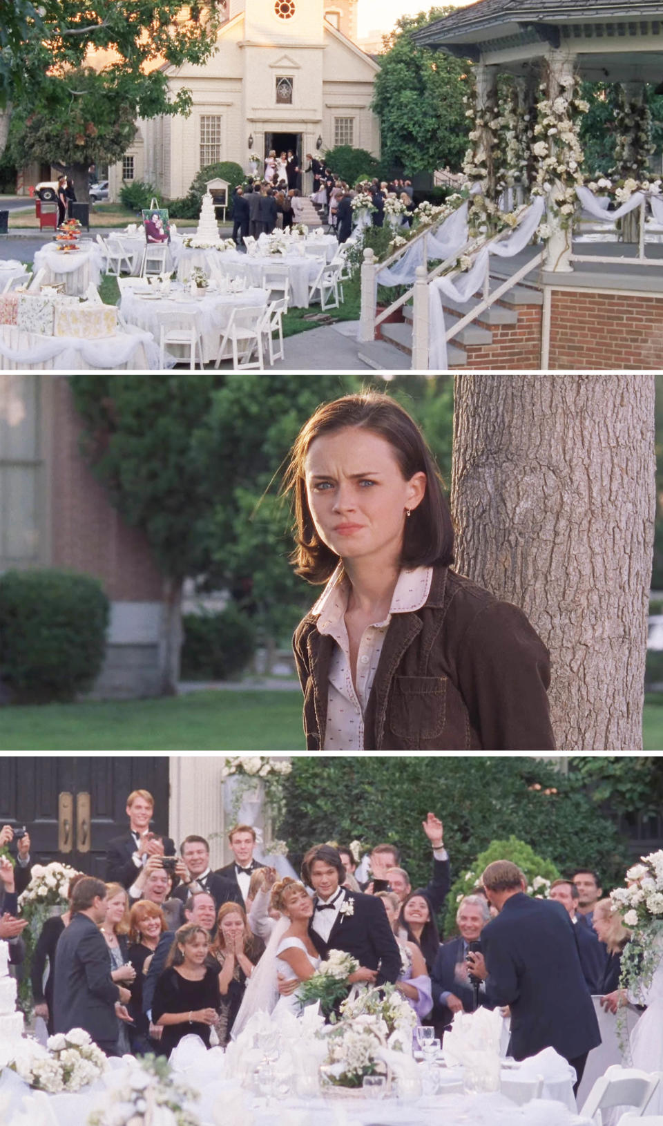 the wedding scene with rory watching from afar