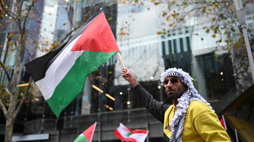 The pro-Palestinian rally in Melbourne