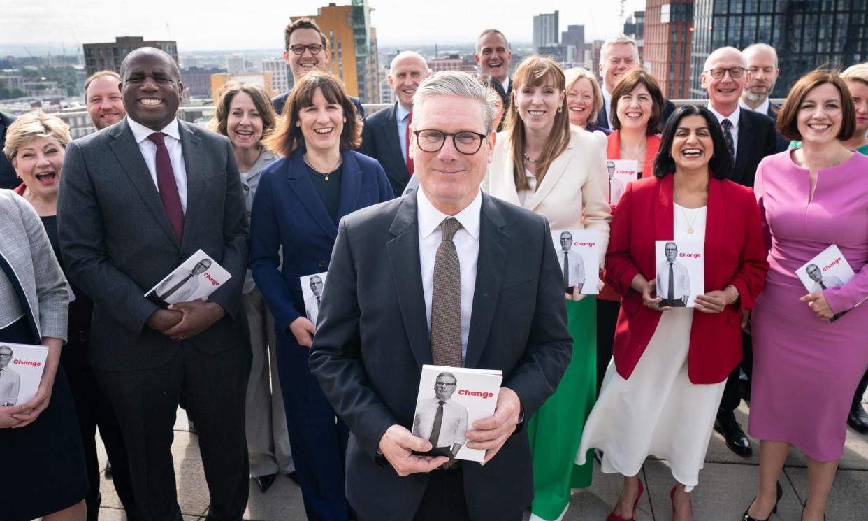 <span>Labour leader Keir Starmer is joined by members of his shadow cabinet to unveil their manifesto in Manchester this month.</span><span>Photograph: Stefan Rousseau/PA Wire</span>