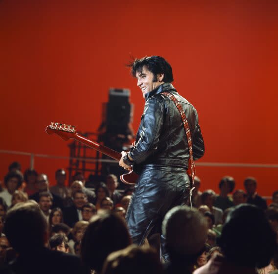 ELVIS: '68 COMEBACK SPECIAL -- Pictured: Elvis Presley during his '68 Comeback Special on NBC -- (Photo by: Frank Carroll/Gary Null/NBCU Photo Bank/NBCUniversal via Getty Images via Getty Images)