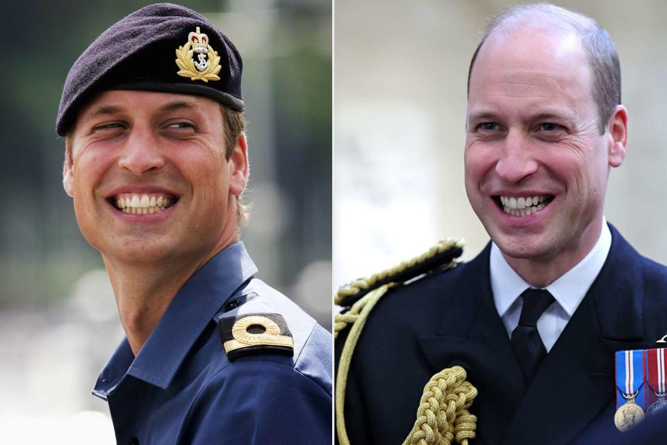 <p>Chris Jackson - WPA Pool/Getty</p> Prince William trains with the Royal Navy at Britannia Royal Naval College in Dartmouth in 2008; Prince William during a visit to The Lord High Admiral