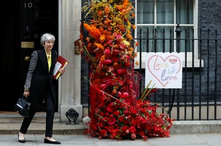 Britain's Prime Minister Theresa May is seen outside Downing Street in London