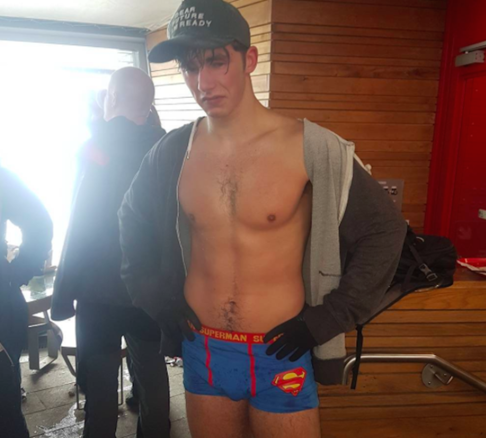 Mr French climbed Snowdon in just his pants (Picture: Nathan French/Facebook)