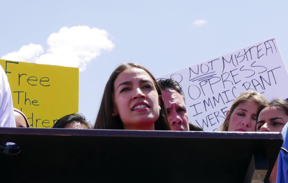 Rep. Alexandria Ocasio-Cortez in Clint, Texas. (Photo: Hunter Walker/Yahoo News)