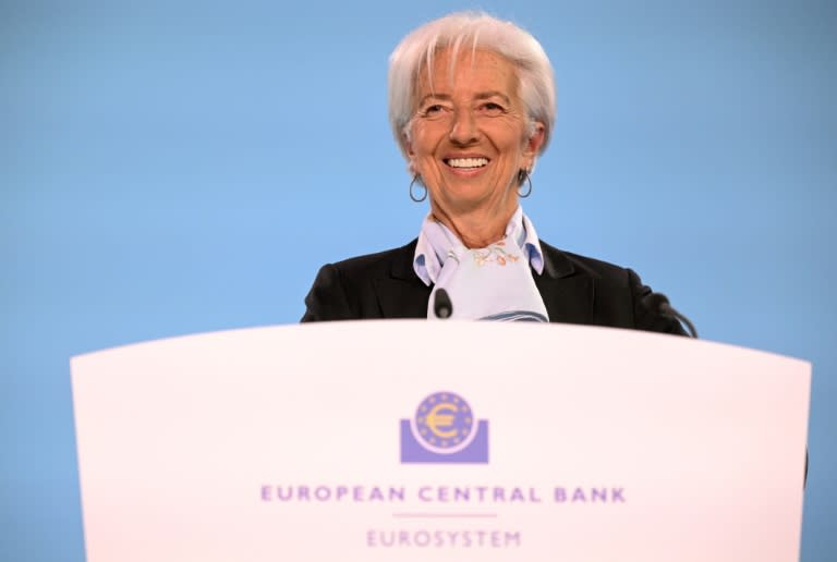 La presidenta del Banco Central Europeo, Christine Lagarde, comparece ante la prensa el 11 de abril de 2024 en la ciudad alemana de Fráncfort (Kirill Kudryatsev)